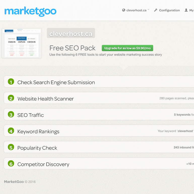 Marketgoo interface